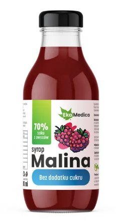 EkaMedica Malina syrop bez dodatku cukru, 300 ml
