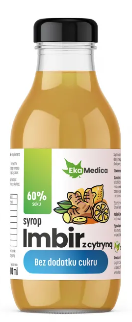 EkaMedica  Imbir Z Cytryną, syrop bez cukru, 300 ml