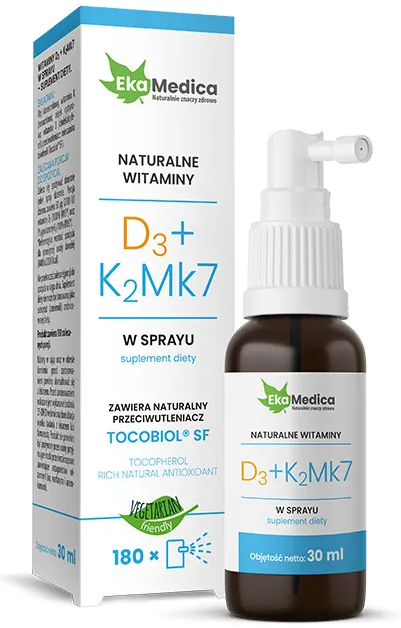 EkaMedica Witaminy D3 + K2 MK7 spray, 30 ml