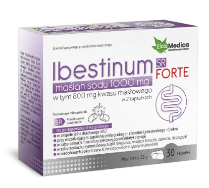 EkaMedica Ibestinum Forte SR maślan sody, 30 kapsułek
