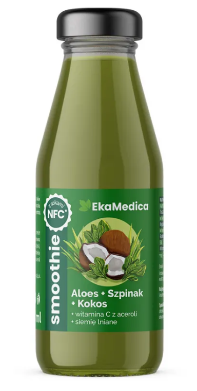 Ekamedica Smoothie, aloes, kokos, szpinak, 250 ml