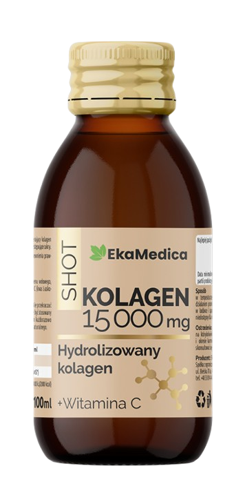 EkaMedicaShot Kolagen 15000 mg, shot, smak marakuja- pomarańcza, 100 ml