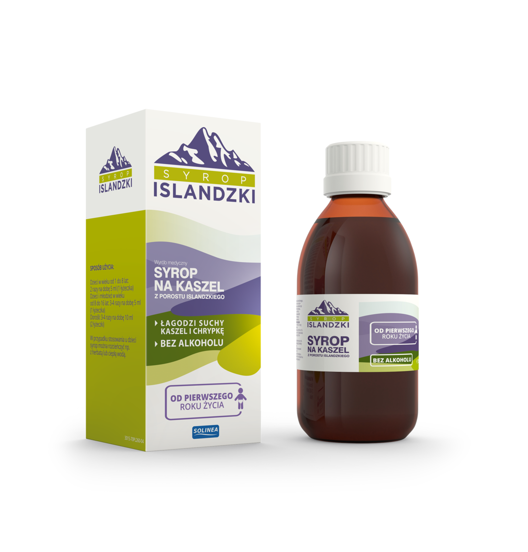 Syrop islandzki , syrop łagodzący suchy kaszel i chrypkę, 200 ml