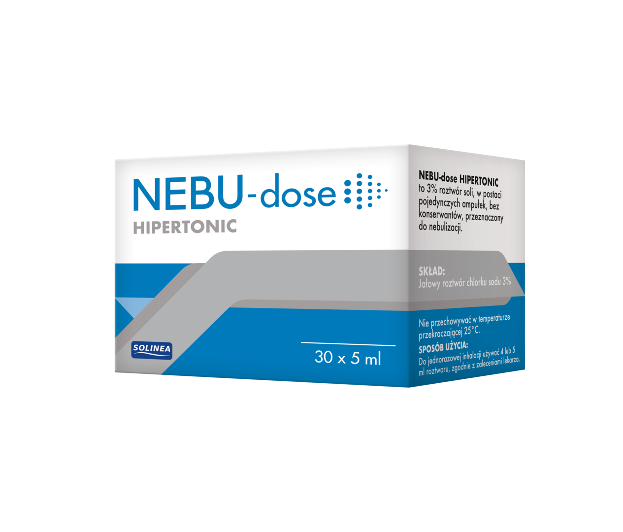 Nebu-Dose Hipertonic, roztwór do inhalacji poprawiający komfort oddychania, 30 ampułek 5 ml