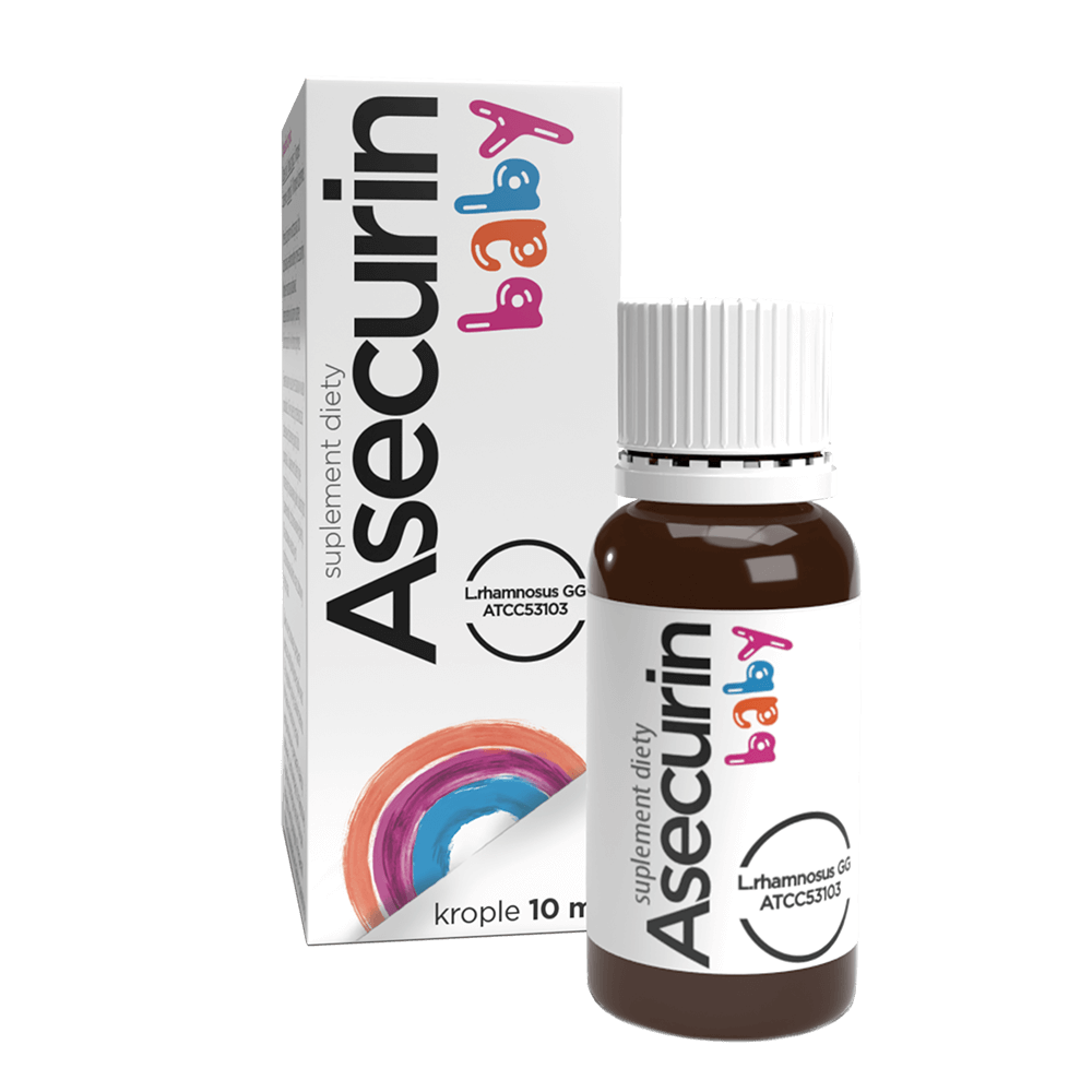 Asecurin baby, krople ze składnikami uzupełniającymi mikroflorę jelitową, 10 ml