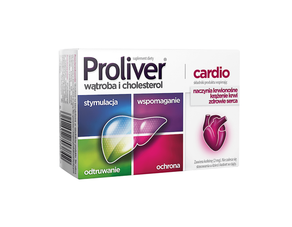 Proliver Cardio, tabletki ze składnikami wspomagającymi funkcjonowanie wątroby, 30 szt.