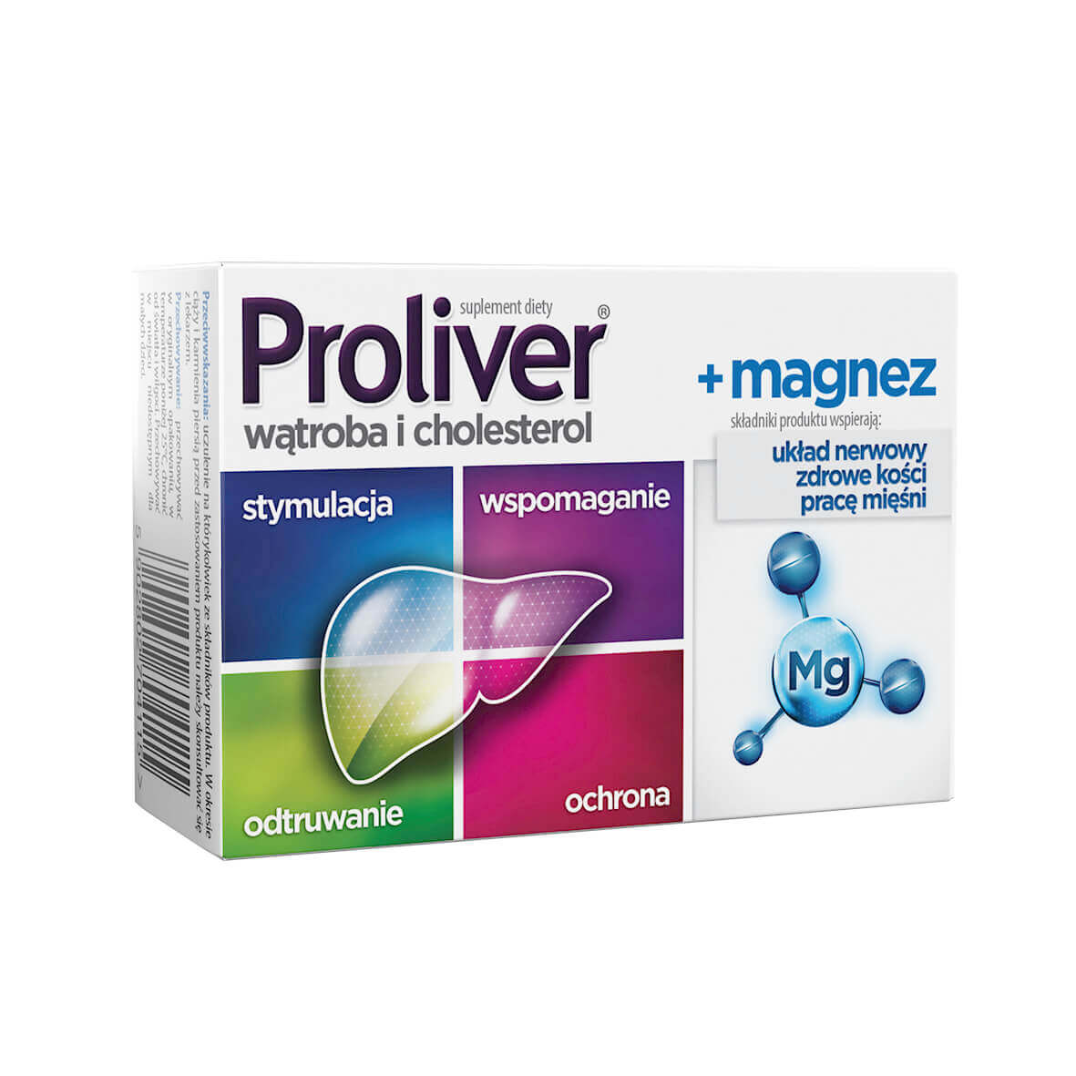 Proliver + magnez, tabletki ze składnikami wspierającymi wątrobę i trawienie, 30 szt.