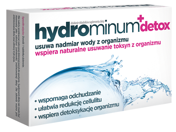 Hydrominum + Detox, tabletki ze składnikami wspierającymi naturalne usuwanie toksyn z organizmu, 30 szt.