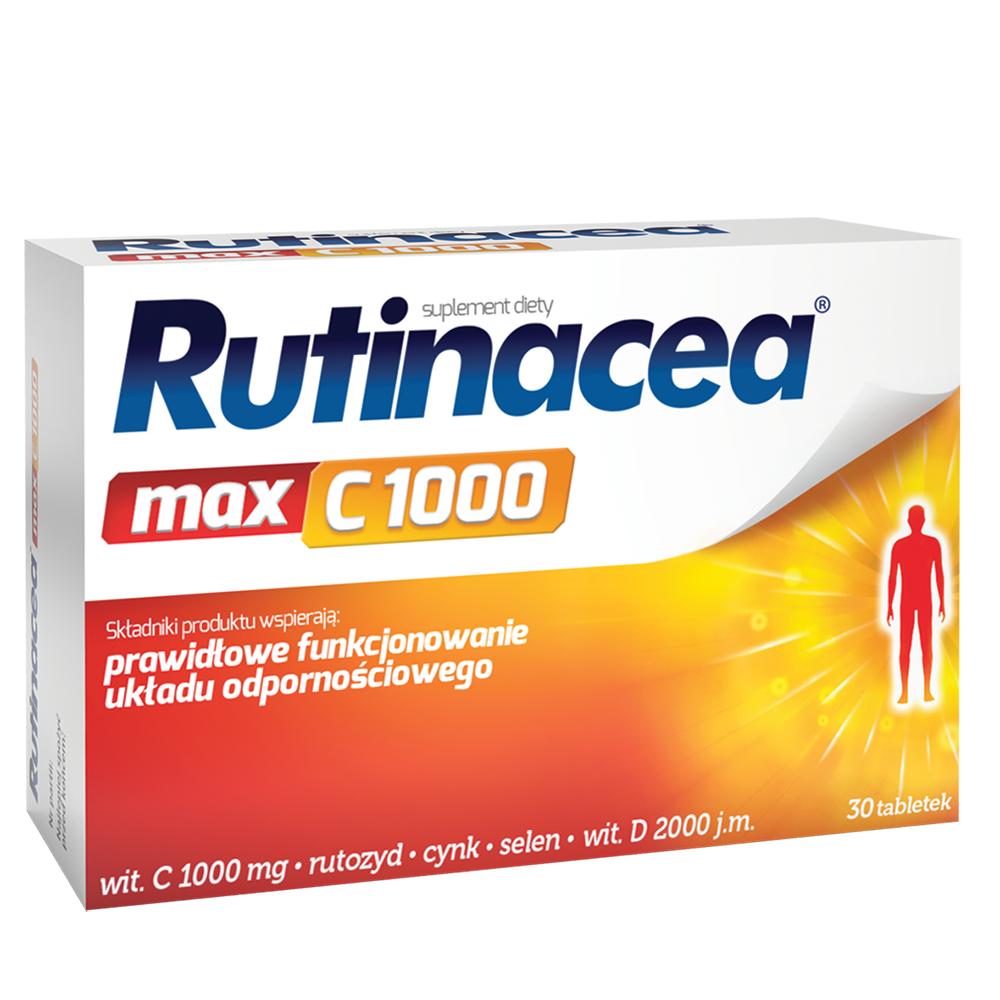 Rutinacea Max C 1000, tabletki ze składnikami wspomagającymi układ odpornościowy, 30 szt.