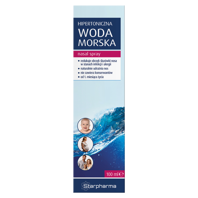 Hipertoniczna woda morska, spray do nosa, 100 ml