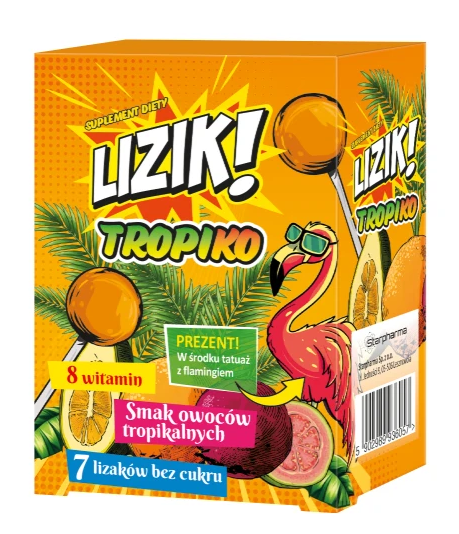 LIZIK! Tropiko, 7 lizaków + tatuaż