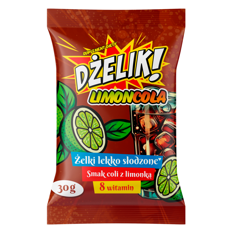Dżelik! Limoncola, Żelki o smaku coli z limonką, 30 g