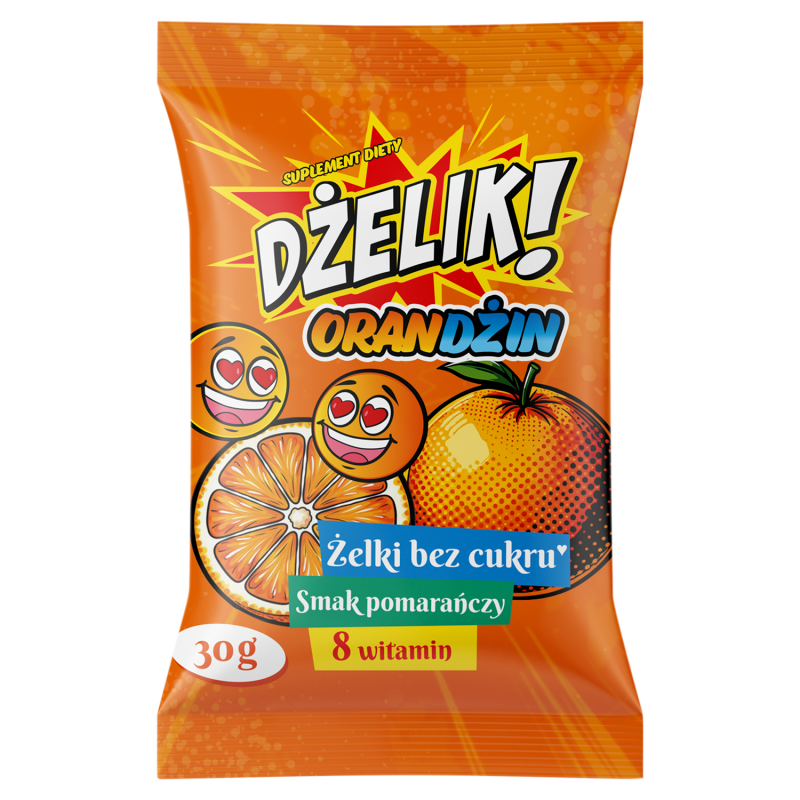 Dżelik! Orandżin żelki o smaku pomarańczowym, 30 g
