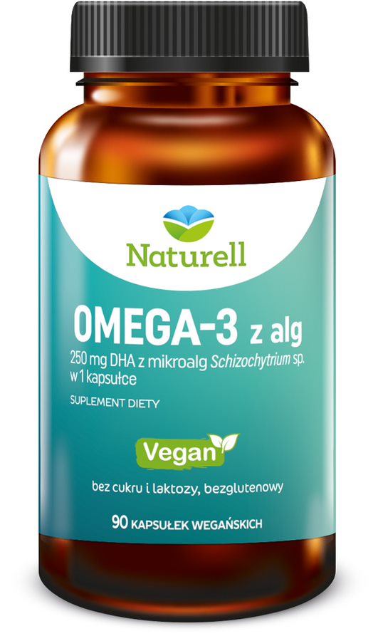 Naturell Omega-3 z Alg , kapsułki z zawartością kwasu omega-3 z alg, 90 szt.