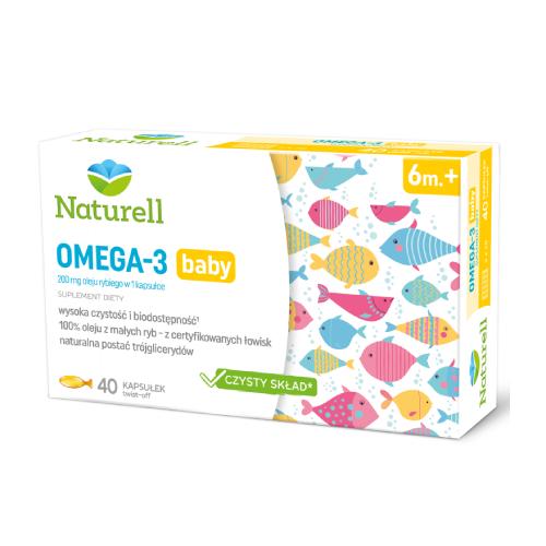 Naturell OMEGA-3 baby, kapsułki twist-off z olejem rybnym dla dzieci, 40 szt.