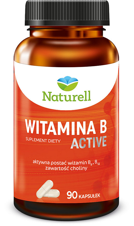 Naturell Witamina B active, kapsułki z aktywną postacią witaminy B9 i B12, 90 szt.