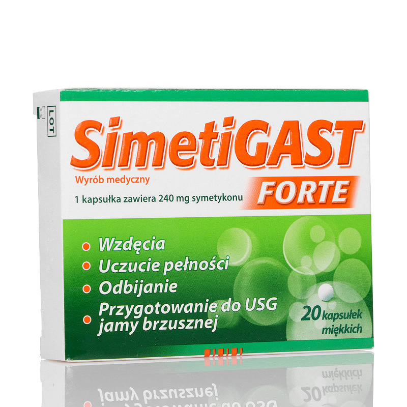 Simetigast Forte, kapsułki na wzdęcia, uczucie pełności, odbijanie, 20 szt.