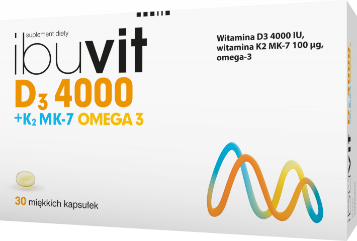 Ibuvit D3 4000 + K2 MK7 Omega 3, kapsułki ze składnikami wzmacniającymi odporność, 30 szt.