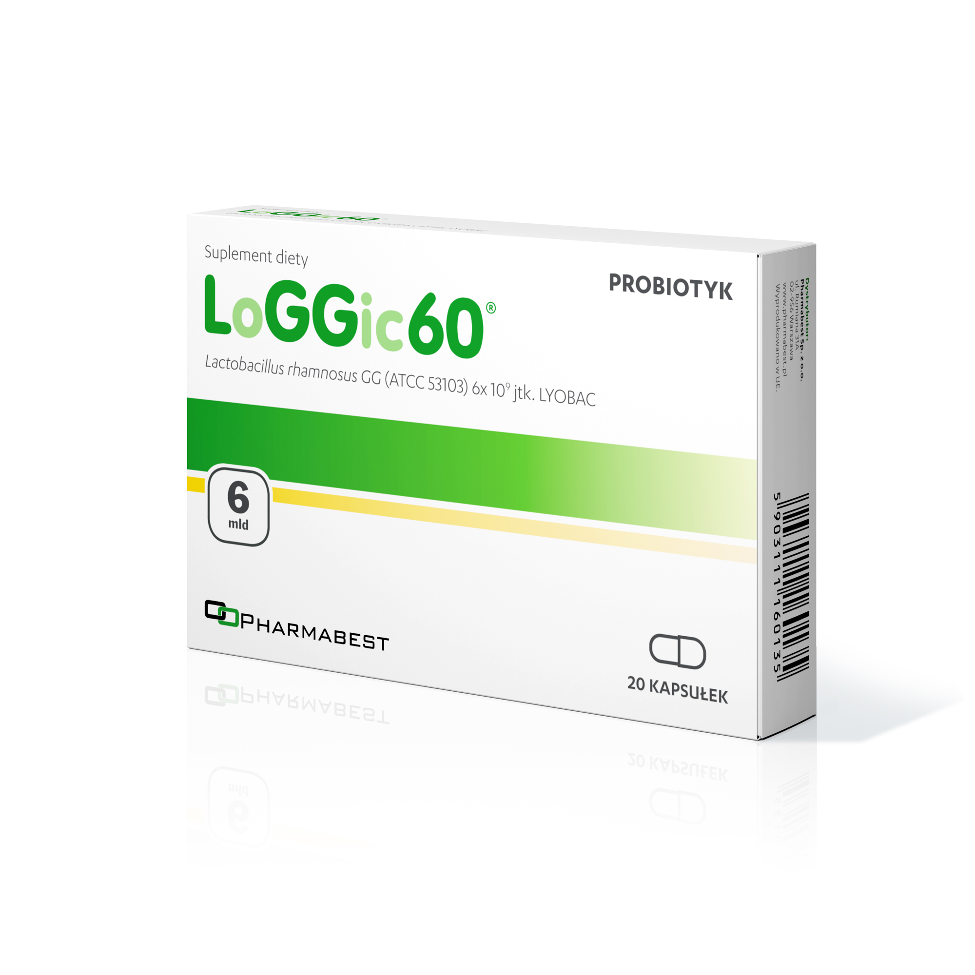 LoGGic60 kapsułki ze składnikami na odbudowę flory bakteryjnej, 20 szt.