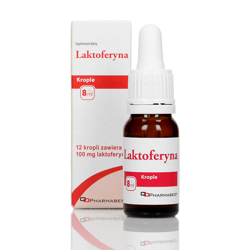 [Delist] Laktoferyna, krople ze składnikami wspomagającymi odporność i niedobory żelaza, butelka 8 ml