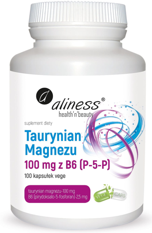 Aliness Taurynian Magnezu 100 mg B6 100 vege kapsułek