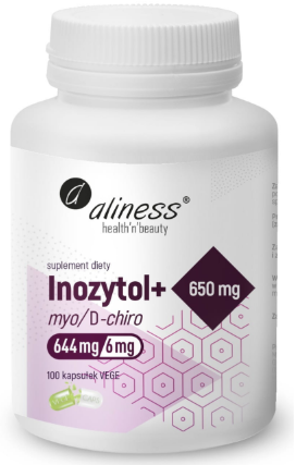 Aliness Inozytol 650 myo/D-chiro, 100 kapsułek