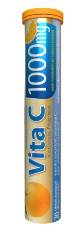 ActivLab Pharma Vita C 1000 mg, smak pomarańczowy, 20 tabletek musujących