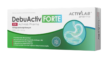 DebuActiv Forte 300 kapsułki do postępowania dietetycznego w problemach z jelitami, 60 szt.