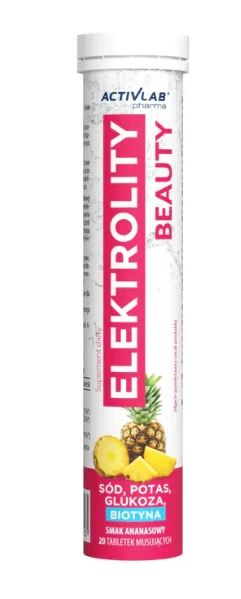 Activlab Elektrolity Beauty, o smaku ananasowym, 20 tabletek musujących