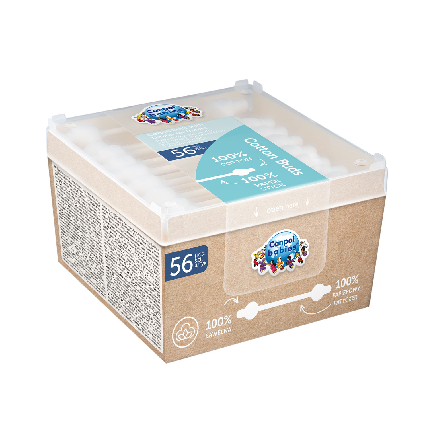 Canpol Babies  bezpieczne patyczki higieniczne, 56 szt. 