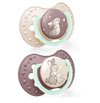 LOVI Night&Day Girl 0-6m smoczek silikonowy dynamiczny, 2 szt.