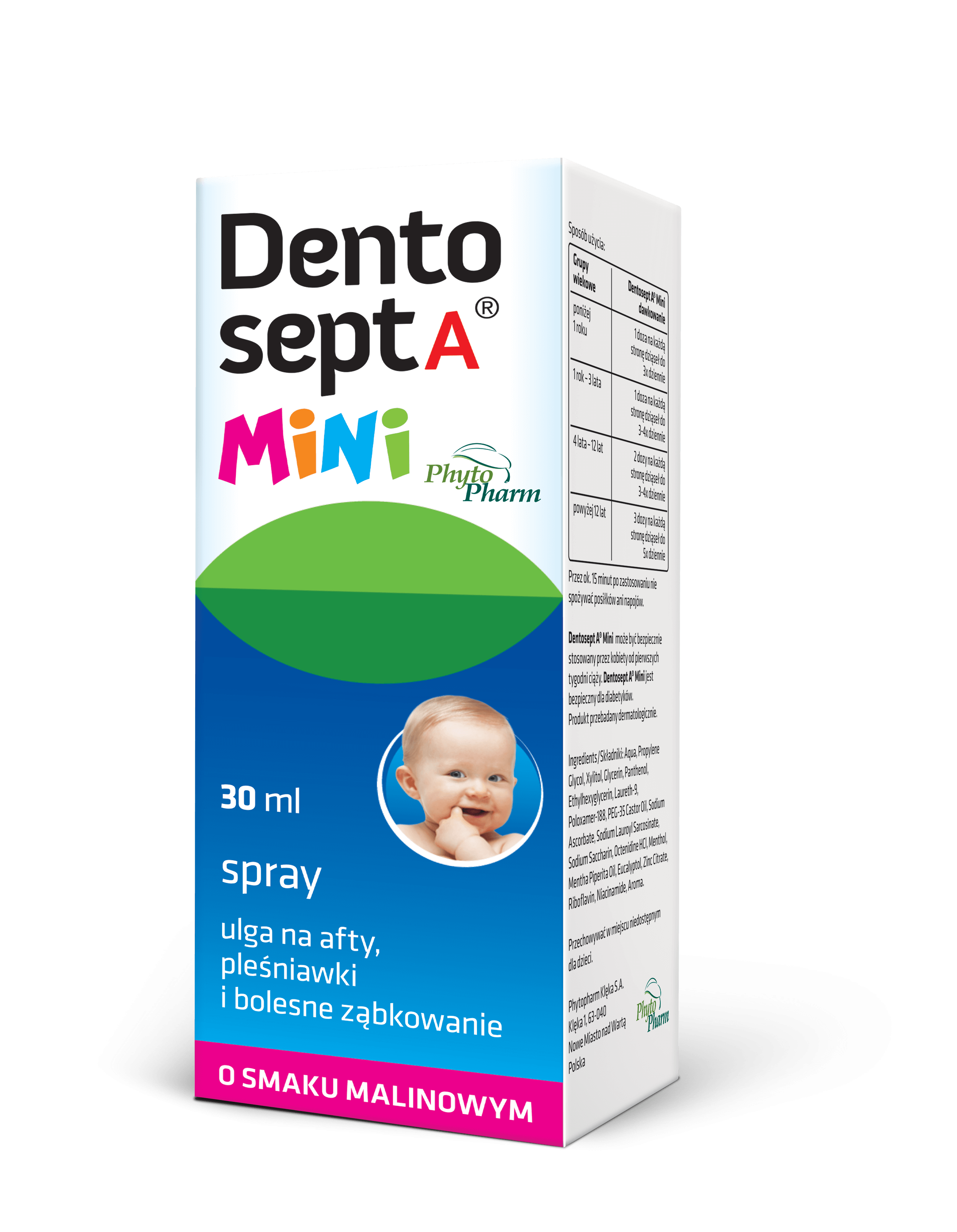 Dentosept A Mini, spray na afty, pleśniawki i bolesne ząbkowanie, 30 ml