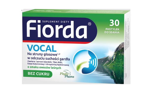 Fiorda Vocal, 30 pastylek do ssania, bez cukru