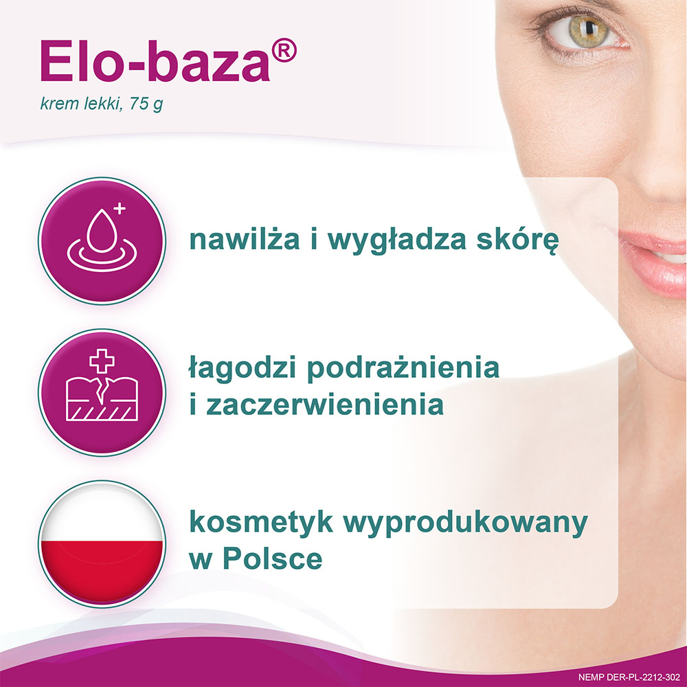 Elo-baza , krem lekki z kwasem hialuronowym, 75 g
