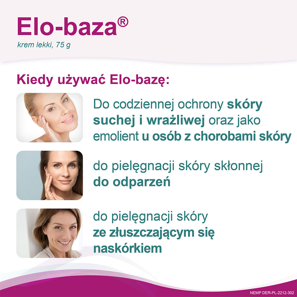 Elo-baza , krem lekki z kwasem hialuronowym, 75 g