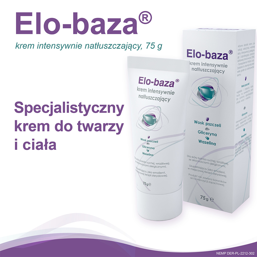 Elo-baza, krem intensywnie natłuszczający z woskiem pszczelim, 75 g