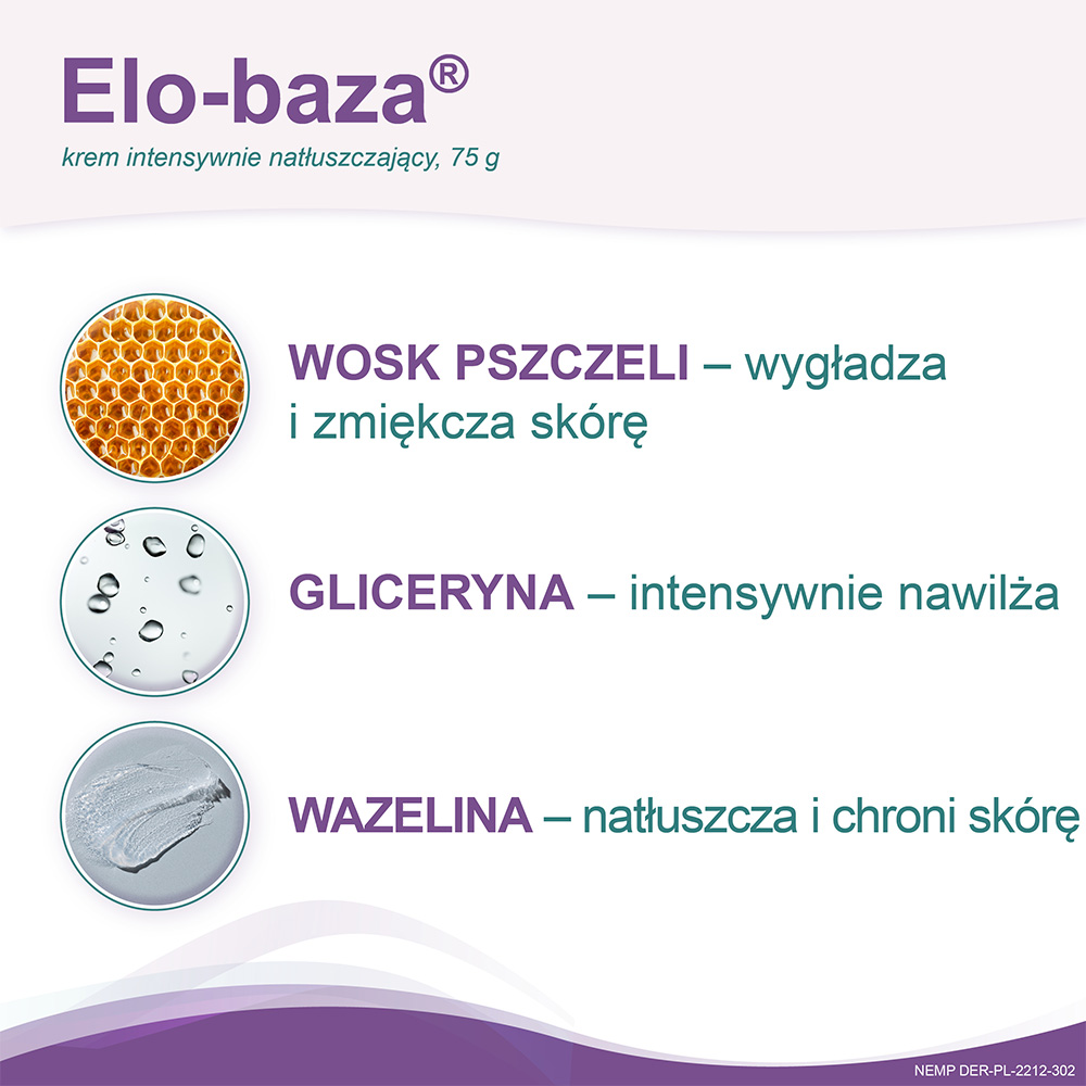 Elo-baza, krem intensywnie natłuszczający z woskiem pszczelim, 75 g