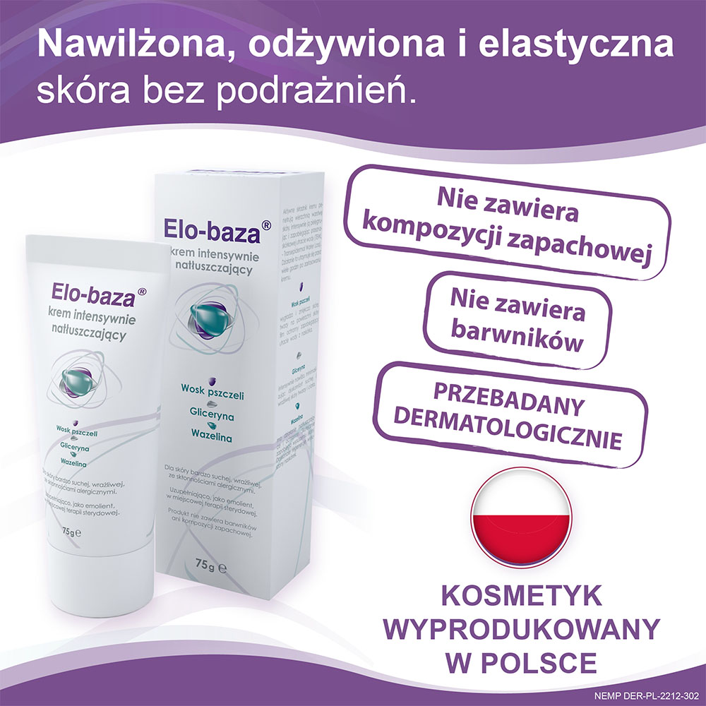 Elo-baza, krem intensywnie natłuszczający z woskiem pszczelim, 75 g