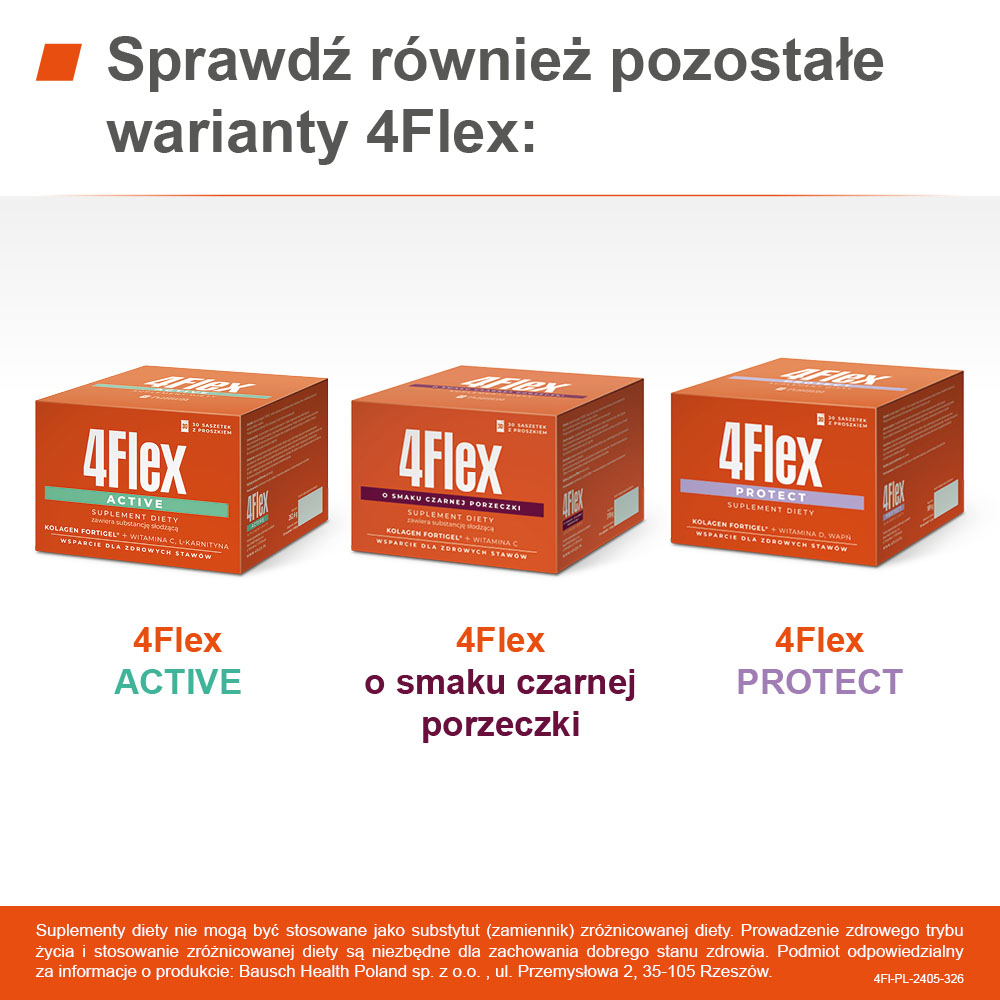 4Flex, proszek z kolagenem wspierającym mocne kości i stawy, 30 sasz.