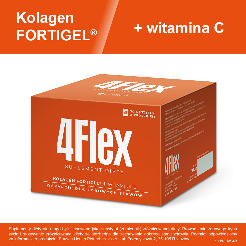 4Flex, proszek z kolagenem wspierającym mocne kości i stawy, 30 sasz.