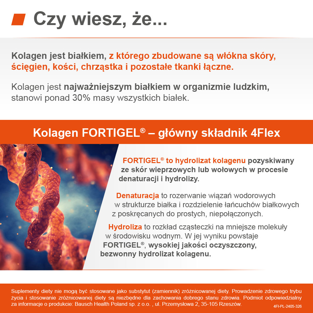 4Flex, proszek z kolagenem wspierającym mocne kości i stawy, 30 sasz.