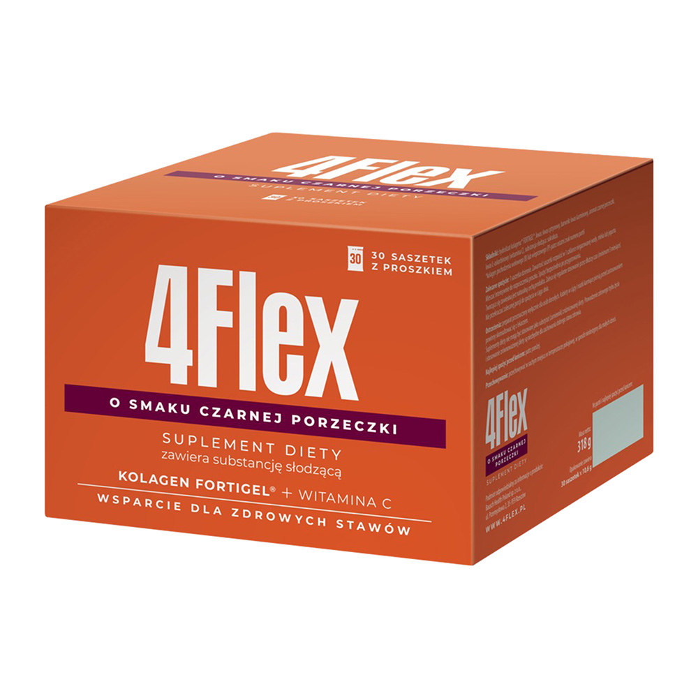 4Flex proszek do sporządzania roztworu o smaku czarnej porzeczki z witaminą C, 30 sasz.