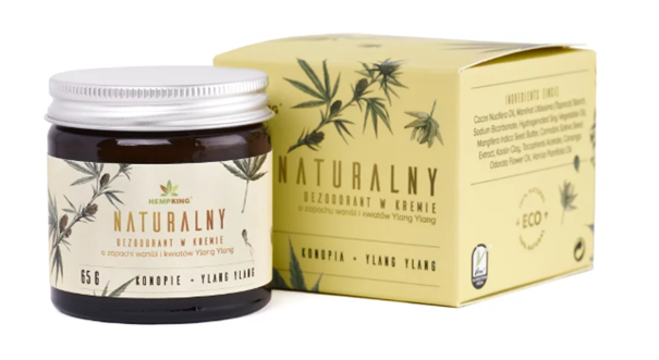 HEMP KING Naturalny dezodorant konopny o zapachu wanilii i kwiatów, 65 ml