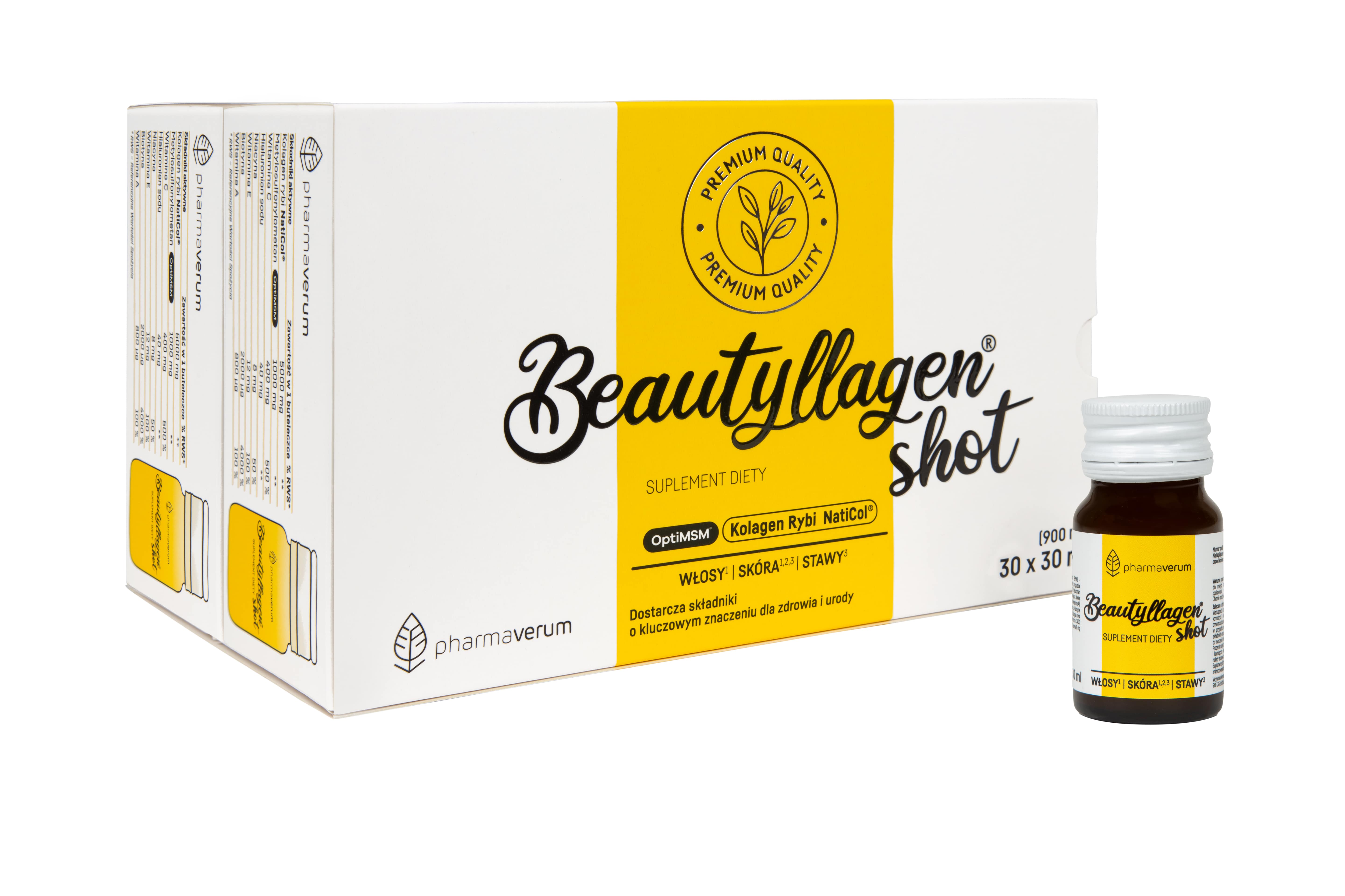 Beautyllagen Shot, 30 buteleczek x 30 ml, mango - pomarańcza