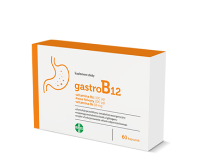 Gastro B12, kapsułki ze składnikami wspomagającymi metabolizm energetyczny, 60 szt.