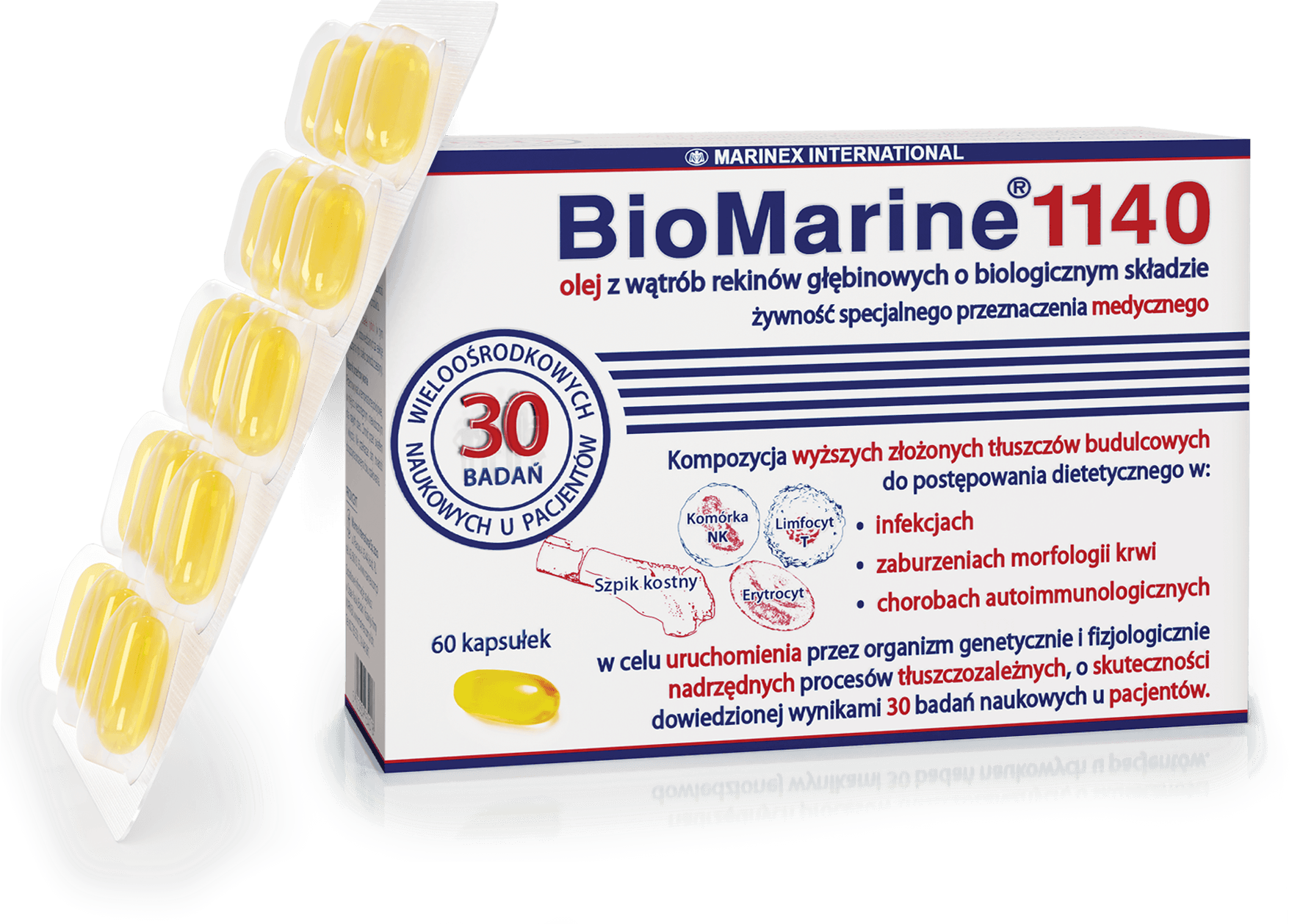 BioMarine 1140 , kapsułki wspomagające odporność, 60 szt.