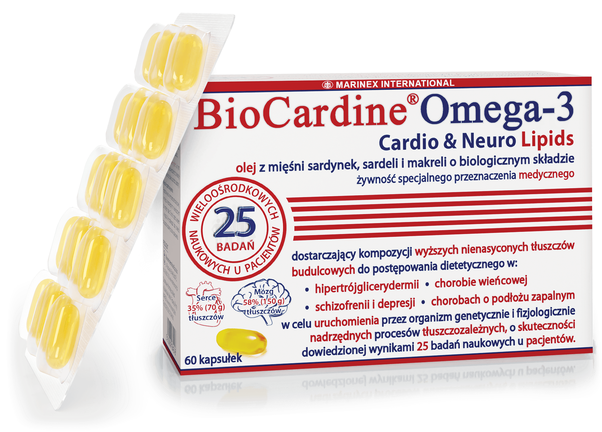BioCardine Omega-3 Cardio Neuro Lipids, 60 kapsułek