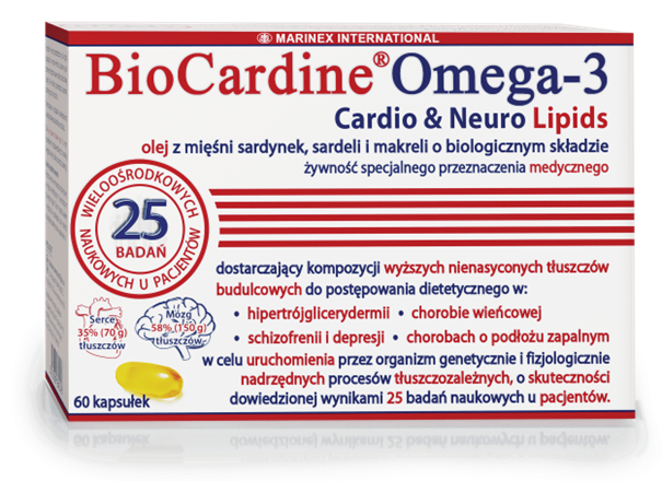 BioCardine Omega-3 Cardio Neuro Lipids, 60 kapsułek