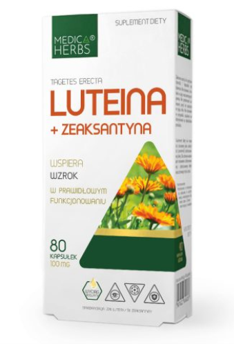 Medica Herbs, luteina + zeaksantyna, 80 kaps.
