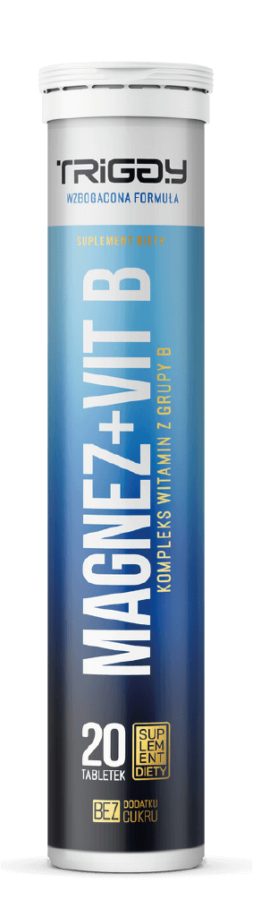 Triggy Magnez + Vit B, 20 tabletek musujących, czarna porzeczka